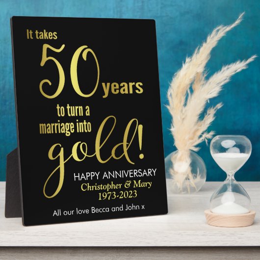 Plaque du 50e anniversaire du Mariage (Côté)