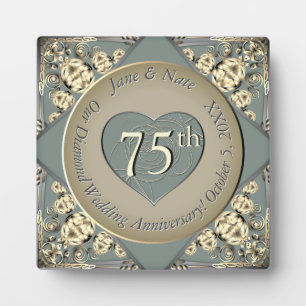 Plaque du 75e anniversaire du diamant Mariage
