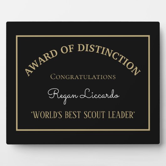 Plaque du meilleur chef scout du monde (Devant)