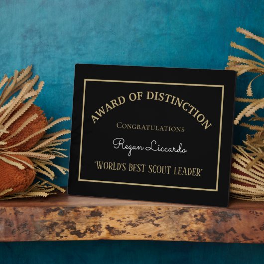 Plaque du meilleur chef scout du monde (Côté)