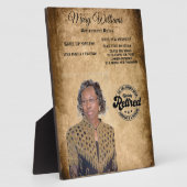 Plaque du prix de la retraite photo (Côté)