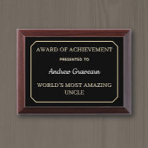 Plaque du prix du oncle le plus incroyable