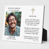 Plaque du Souvenir avec poème et affichage photo (Côté)