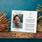 Plaque du Souvenir avec poème et affichage photo (Côté)