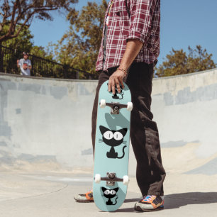 PLAQUE EN CARTON NOIR BLEU SKATEBOARD DECK