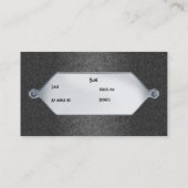 Plaque en métal argenté carte de visite gris (Dos)