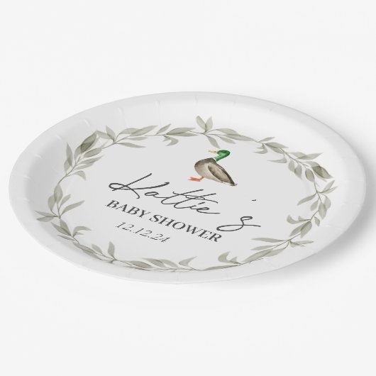 Plaque en papier canard, assiettes de colvert. (Angle)