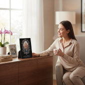 Plaque Fleurs Vintage En Mémoire Affectueuse Noir