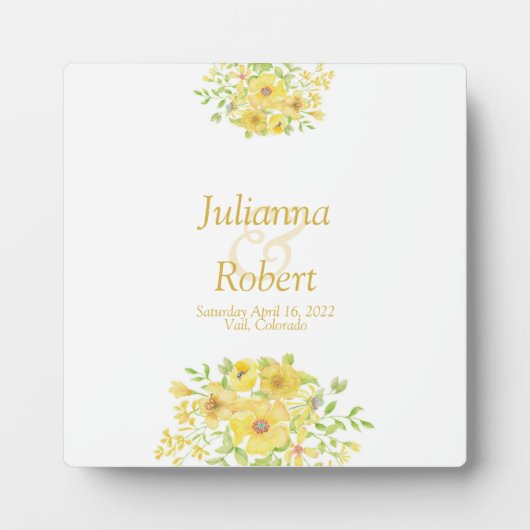 Plaque florale jaune d'aquarelle (Devant)