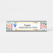 Plaque florale personnalisable avec logo et slogan (Devant)