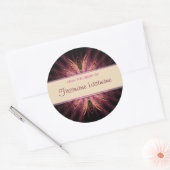 Plaque fractale : Sticker rose et orange (Enveloppe)