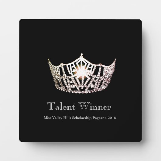 Plaque gagnante de Miss America Silver Crown (Devant)