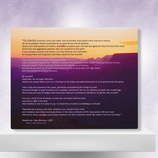 Plaque Grand Canyon Desiderata