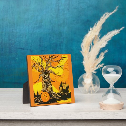 Plaque hantée d'Halloween avec l'Easel (Insitu)