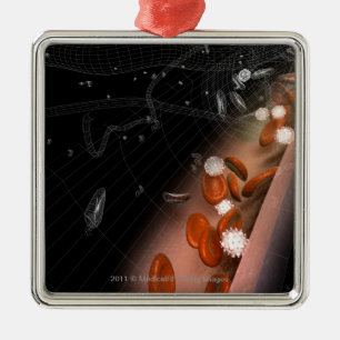 Plaque in de slagaders metalen ornament