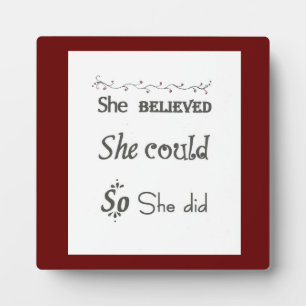 Plaque Inspirationnelle avec Easel femmes filles