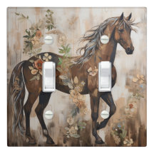 Jolie peinture florale à cheval