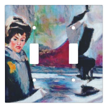 Portrait de femme vintage avec Arrière - plan Abst