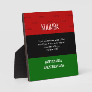Plaque KUUMBA Happy Kwanzaa personnalisée