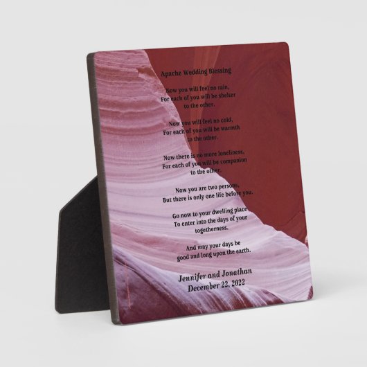 Plaque mariage Apache Bénédiction Sentiment Pas De (Recto)