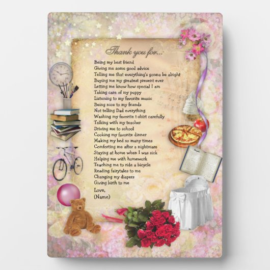 Plaque Merci Maman (Devant)