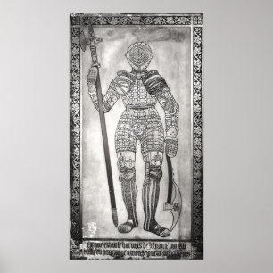 Plaque met afbeelding van de harnas van Joan of Ar Poster