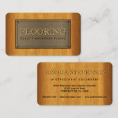 Plaque métallique Bois Parquet Carte de visite (Devant / Derrière)