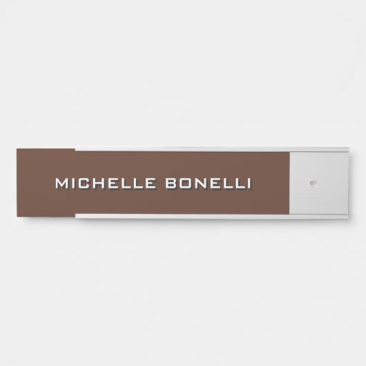 Plaque minimaliste Brown moderne (Devant)