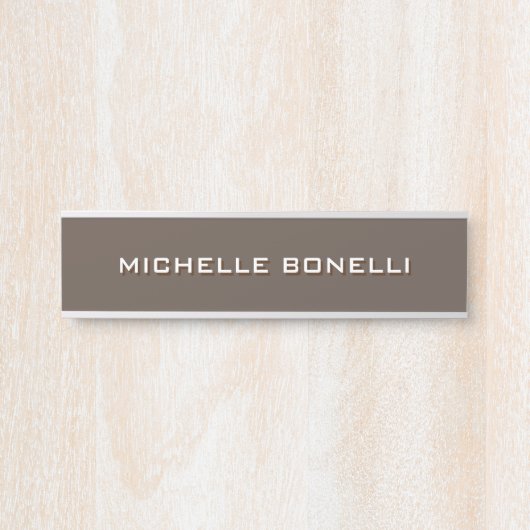 Plaque minimaliste Brown moderne (Devant)