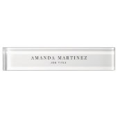 Plaque minimaliste simple élégant bureau blanc (Devant)