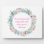 Plaque Motivationnelle rose Bleu Floral (Devant)