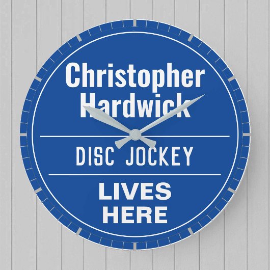 Plaque murale de style grande horloge de disc-jock