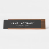 Plaque nominative de bureau tendance avec nom et t (Devant)