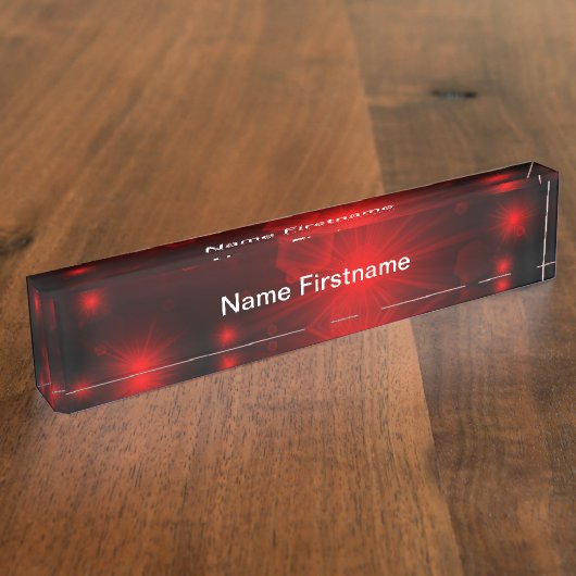 plaque nominative d'étoiles de lumière rouge (Taille)