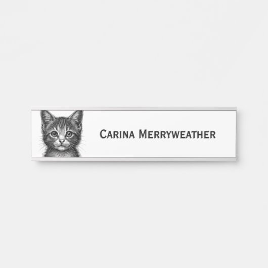 Plaque nominative d'un jeune chat adorable (Devant)