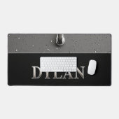 Plaque nominative Dylan Chrome avec gouttes de mét (Clavier et souris)
