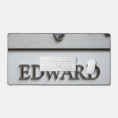 Plaque nominative Edward Chrome avec gouttes de mé (Clavier et souris)