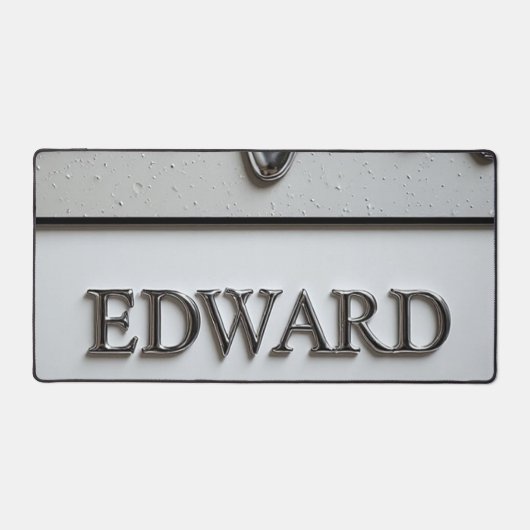 Plaque nominative Edward Chrome avec gouttes de mé (Recto)