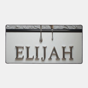 Plaque nominative Elijah Chrome avec gouttes de mé