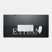 Plaque nominative Ethan Chrome avec gouttes de mét (Clavier et souris)
