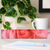 Plaque nominative gouttes d'eau de rose rose rouge