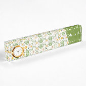 Plaque nominative monogramme floral