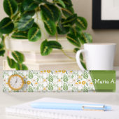 Plaque nominative monogramme floral