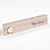 Plaque nominative Rose rose paillettes