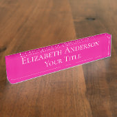 Plaque nominative rose simple (Taille)
