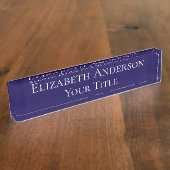 Plaque nominative simple bleu marine (Taille)