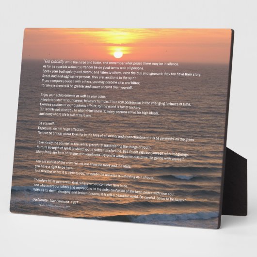 Plaque Ocean Sunrise Desiderata (Côté)