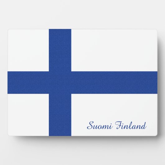 Plaque personnalisée du drapeau finlandais (Devant)