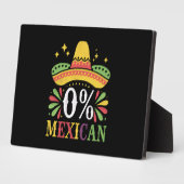 Plaque Photo 0% Mexicain Zéro% Drôle Cinco De Mayo (Côté)