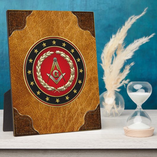 Plaque Photo [100] Carré maçonnique et compas [3e degré] (Côté)